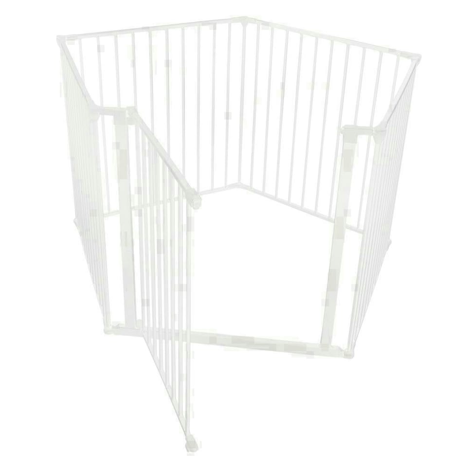 image 1 of Bettacare Pet Pen, Pentagon, White, 70cm High, 5 Panels, 1x72cm Door Panel and 4x72cm Side Panels, Dog Pen for Pets and Puppies White