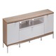 image 2 of Chaplin Cabinet Oak/White with 2 Doors/1 drawer Brown | Light Oak and White