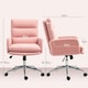 image 7 of HOMCOM Upholstered Desk Chair with Height Adjustable, Pink