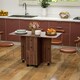 image 8 of HOMCOM Folding Dining Table, Drop Leaf Table With Drawers Distressed Brown
