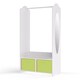 image 1 of Kids MDF Wooden Hanging Clothes Rail Wardrobe Storage Shelves with Inserts Mirror | Green | Green