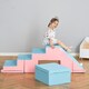 image 2 of HOMCOM 2-piece Soft Play Set, Baby Foam Climber Block for Toddler, Pink Blue