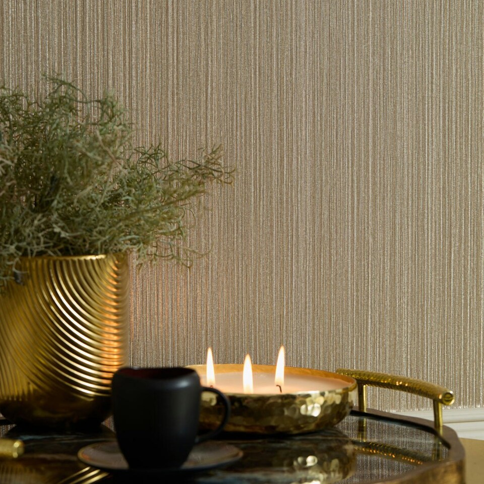 image 1 of Aurous Metallic Wallpaper in Copper Multi