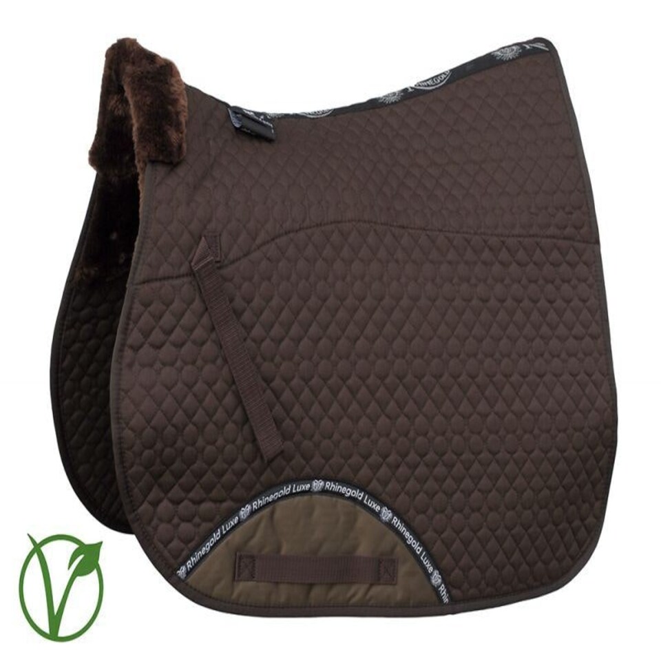 image 1 of Rhinegold Luxe Fur Lined Saddle Cloth Brown | Colour: Brown/Brown
Size: Full