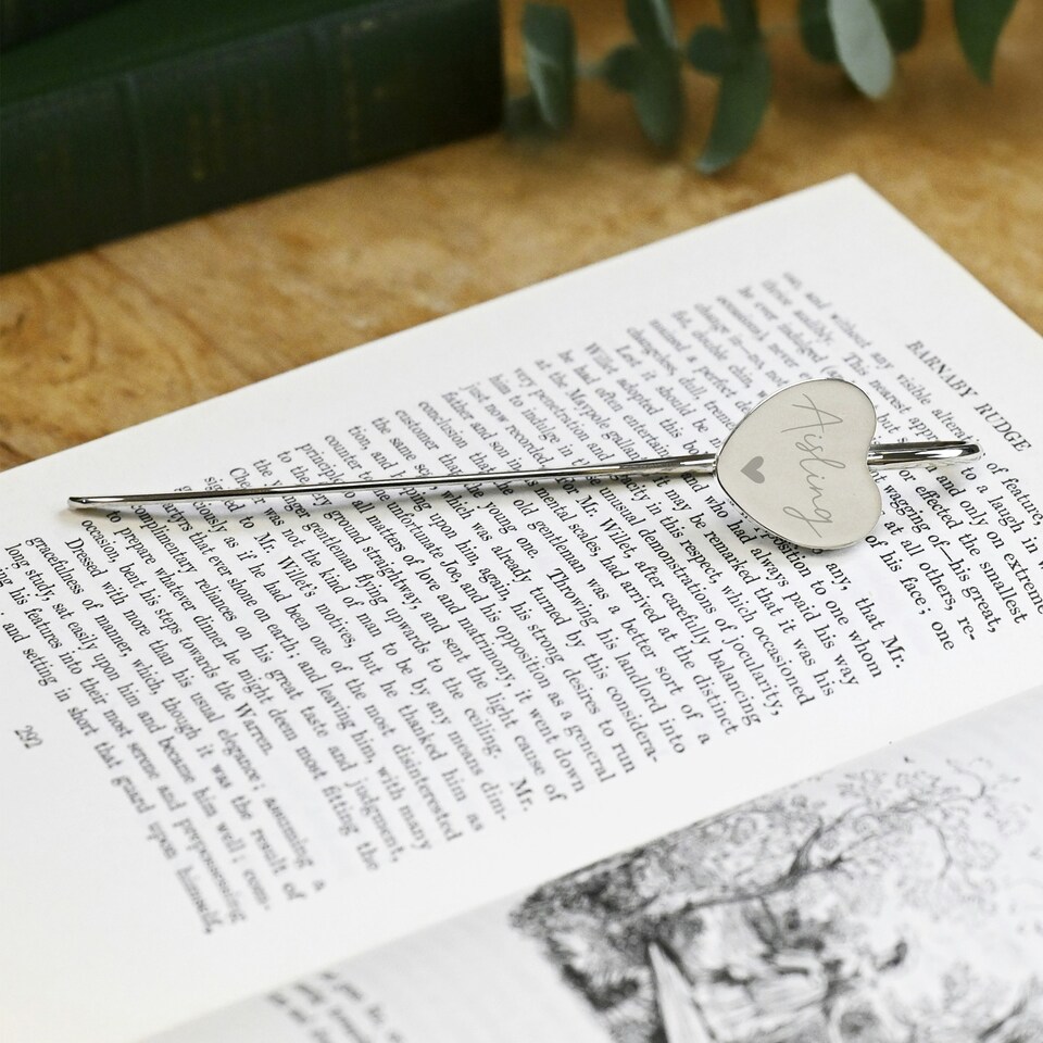 image 1 of Personalised Engraved Heart Bookmark