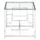 image 2 of Interiors By Premier Contemporary Clear Glass And Silver Base End Table, Tempered Glass Top End Table, Stylish Bedside Table Silver