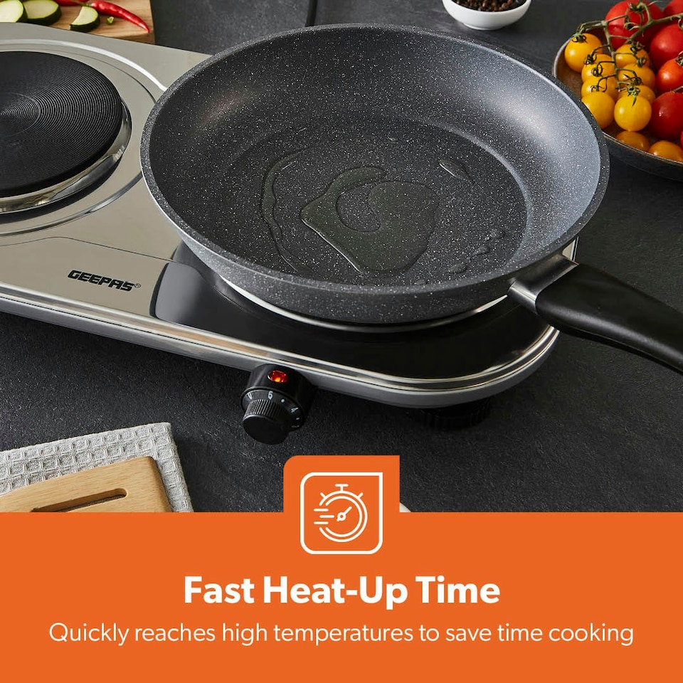 image 1 of GEEPAS 2500W Stainless Steel Double Hot Plate