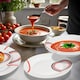 image 2 of 16 Piece Dinner Set Red & Black Pattern Dinnerware Plates Mugs Home