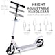 image 3 of HOMCOM Folding Kick Scooter, Adjustable Ride On Scooter with 200mm Big Wheels and Double Shock Absorption, Urban Scooter for 14 older Teens Adult, White