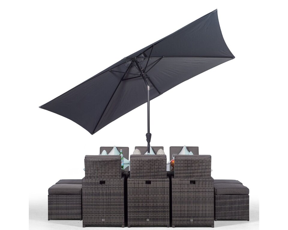 image 1 of Giardino 6 Seater Rattan Cube Dining Set | Grey | Grey
