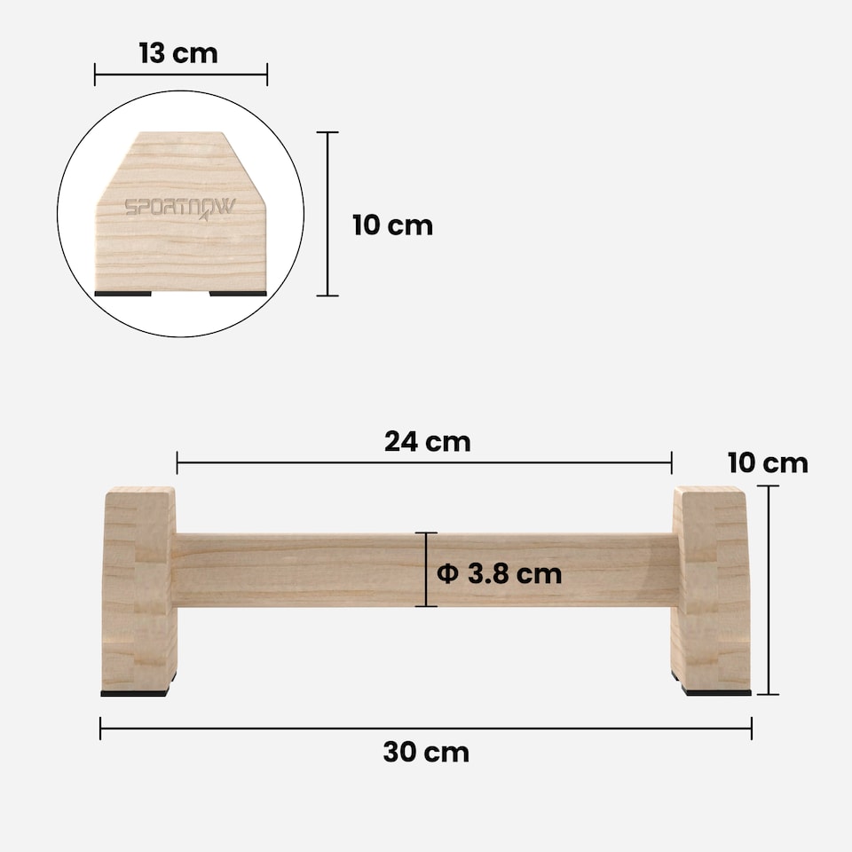 image 1 of SPORTNOW Wooden Parallettes Push Up Bars Calisthenics Equipment for Home Gym