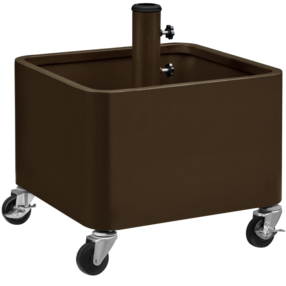 Yaheetech 4 Wheels Portable Metal Umbrella Base-Brown | Brown | Brown | 1