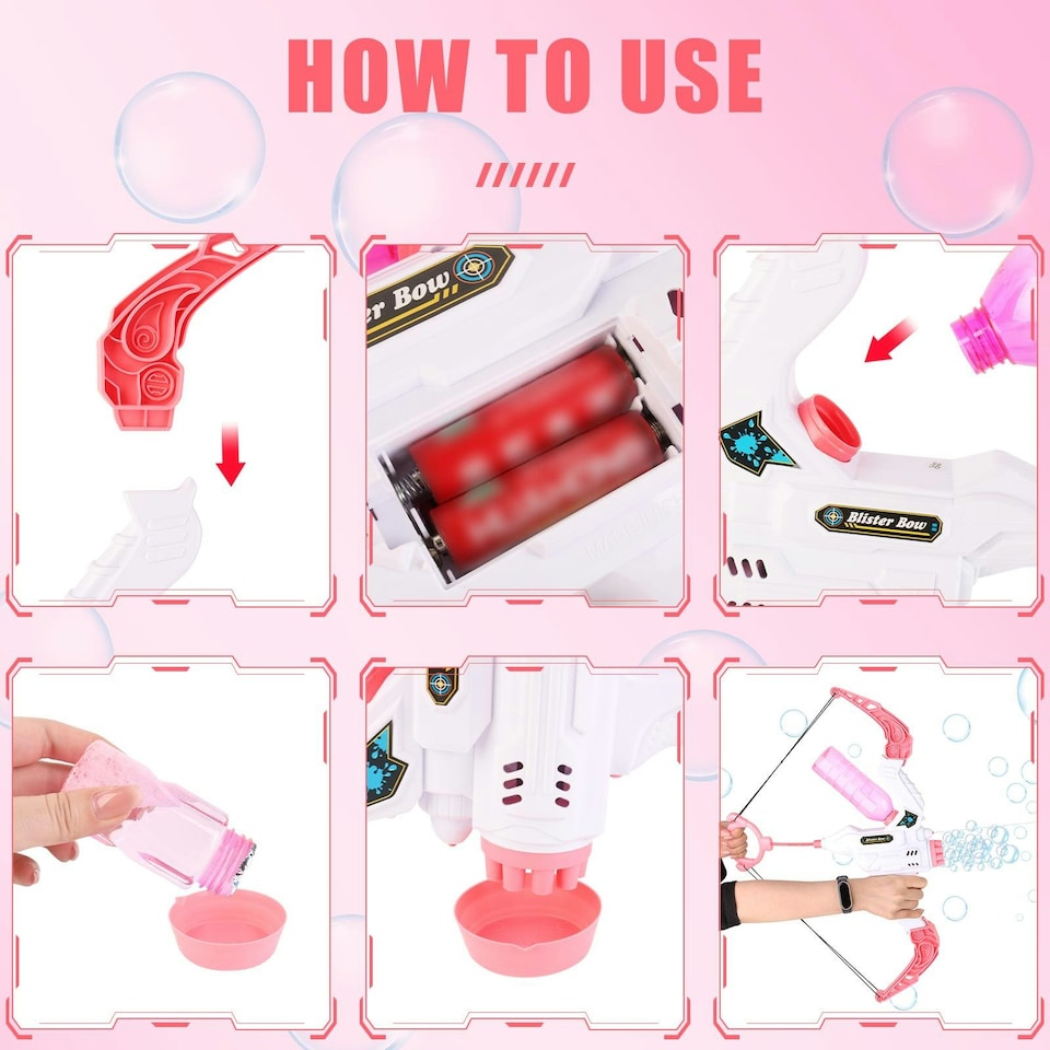 image 1 of Bow and Arrow Bubble Maker Water Gun