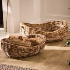 Wicker Boat Kindling Basket N/A