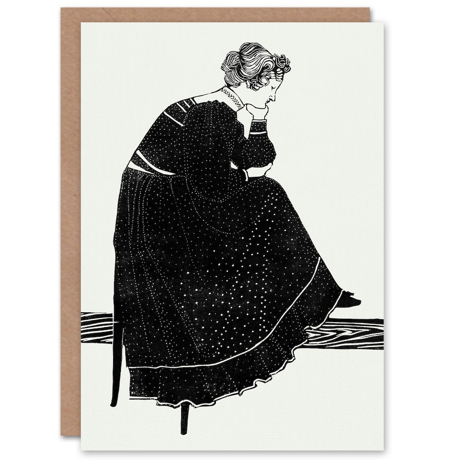 image 1 of Reijer Stolk Art Card Woman Sitting on a Stool Design