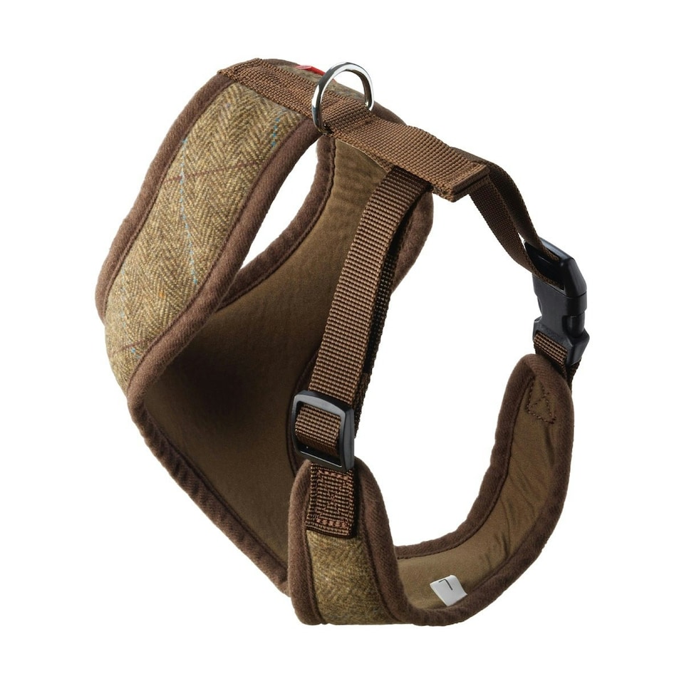 image 1 of House Of Paws Memory Foam Tweed Dog Harness - Brown - M