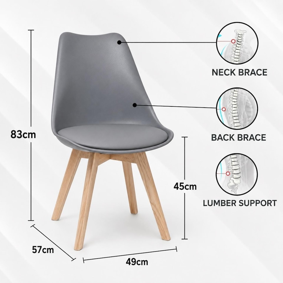 image 1 of Modern Round Dining Table Set With 4 Grey Plastic Chairs Dining Room Furniture