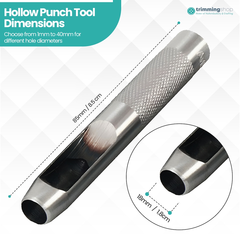 image 1 of 18mm Steel Hollow Punch Leather Hole Puncher For Piercing Holes