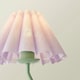 image 4 of ValueLights Wiggle Lilac Pleated Scallop Lamp Shade Moss Green Metal Table Lamp and LED Bulb | Green | Purple