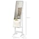 image 5 of HOMCOM Jewelry Cabinet Standing Mirror Full Length Makeup Lockable Armoire Storage Organizer White