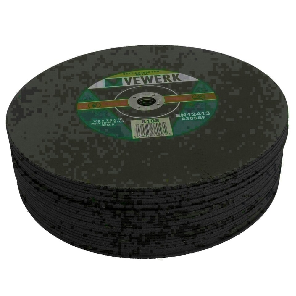 image 1 of Metal Flat Cutting Discs 12" 300mm Steel Angle Machine Grinder 25pk AU024