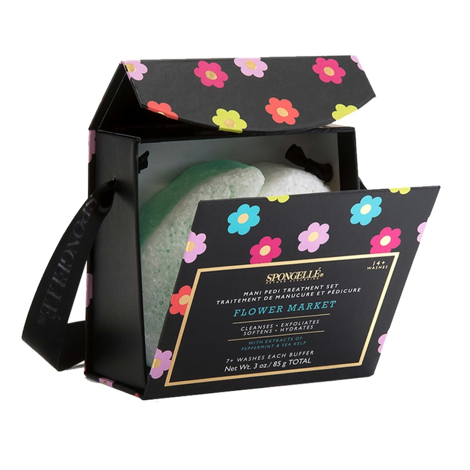 Spongelle Mani Pedi Body Wash Infused Buffer Set Flower Market 85g