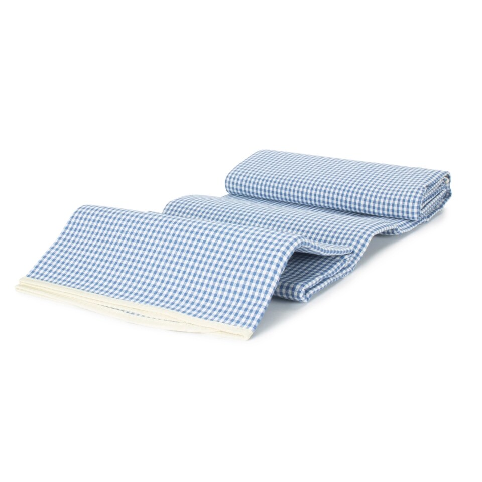 image 1 of Blue and White Gingham Picnic Blanket | Blue | Blue