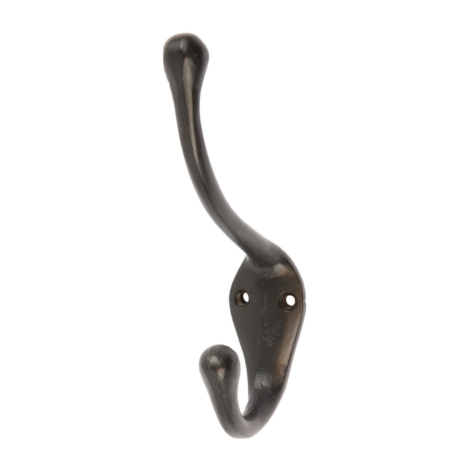 image 1 of Hammer & Tongs Narrow Hat & Coat Hook - W30mm x H140mm - Black