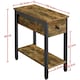 image 3 of Yaheetech 2-Tier End Table with Drawer Open Shelf Rustic Brown