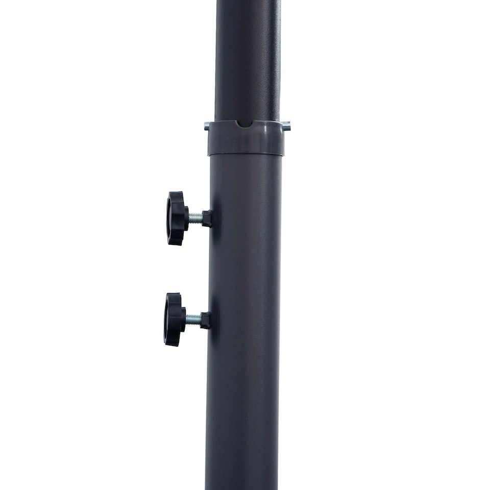 image 1 of Outsunny 3(m) Cantilever Shanghai Parasol w/ Crank Handle, Cross Base, Turquoise