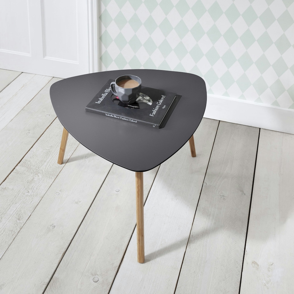 image 1 of Malme Extra Large Side Table in Classic White and Natural Pine Grey | Dark Grey