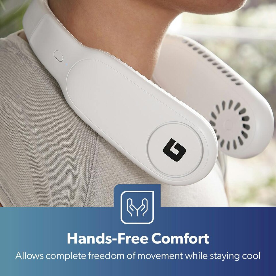 image 1 of GEEPAS Portable Neck Fan 1500mAh - White