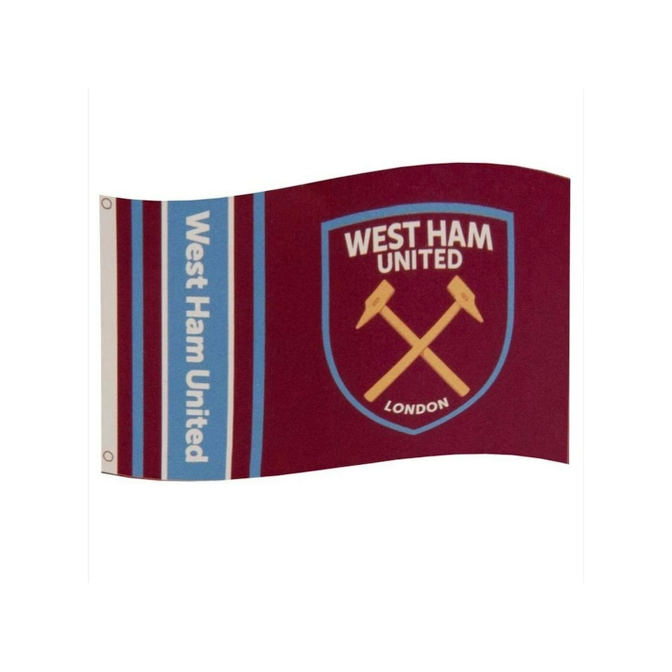 West Ham United FC Crest Flag - Claret Red/Sky Blue - One Size
