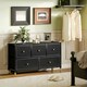 image 7 of HOMCOM Fabric Chest of Drawers with PU Leather Surface, for Bedroom