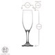 image 3 of LAV Misket Glass Champagne Flutes - 190ml - Coloured Stem - Pack of 6