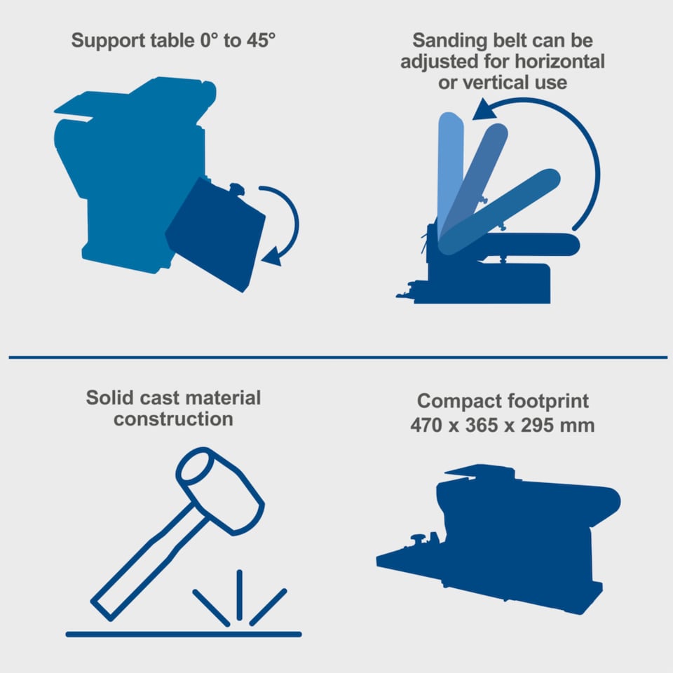 image 1 of Scheppach BTS800 Belt & Disc Sander, 370W, 150mm Disc, 100x280mm Belt, Tilting Table