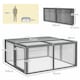 image 2 of PawHut Rabbit Hutch, Folding Wooden Rabbit Run with Openable Top, Grey