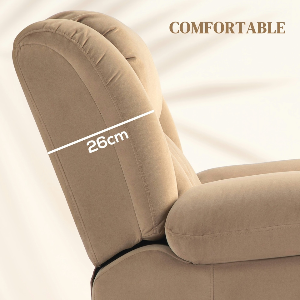 image 1 of HOMCOM Power Lift Recliner Chair with Vibration Massage, USB, Light Brown Brown | Light Brown