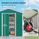 image 5 of Outsunny 6.5 x 3.5ft Metal Garden Shed, Outdoor Storage Shed for Tool Organization with Double Sliding Doors and 4 Vents for Garden, Patio, Green