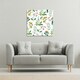 image 2 of Watercolour Leaves & Flowers (Canvas Print) 77 x 77 x 4cm