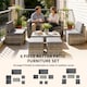 image 3 of Outsunny 6 Piece Rattan Garden Furniture Set, Nesting Patio Conversation Set | Grey | Dark Grey | Five Plus Seater