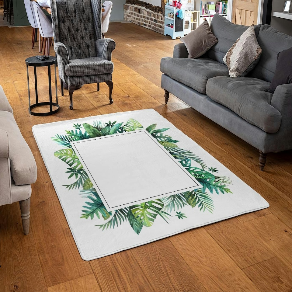 image 1 of Square Botanical Border (Rug) Multi | Small: 60x110cm