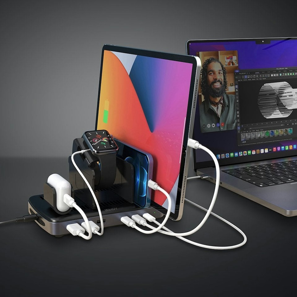 image 1 of 160W 6 Port USB Charging Station