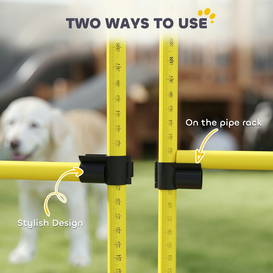 image 1 of PawHut 4-Piece Dog Agility Equipment with 4 Hurdle bars, for Training