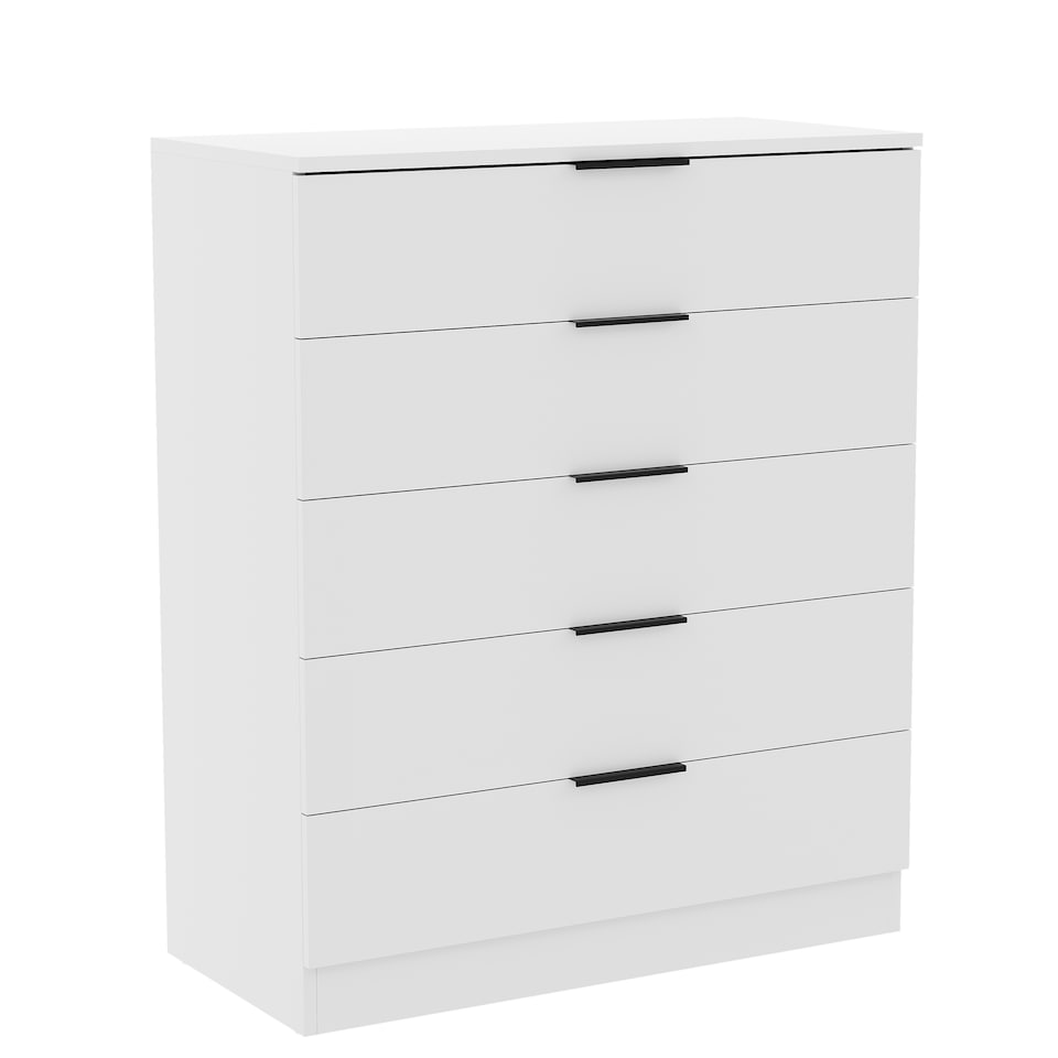 image 1 of Vida Designs Trega 5 Drawer Chest of Drawers Bedroom Clothing Organiser Storage Unit - White
