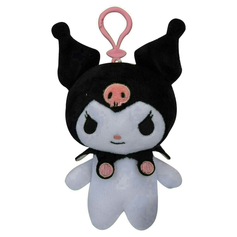 image 1 of Hello Kitty Soft Toy Clip On Kuromi Cute Plush Huggable Cuddly 12cm Black