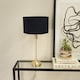 image 2 of ValueLights Maggie Gold Candlestick Table Lamp Black Velvet Shade | Gold