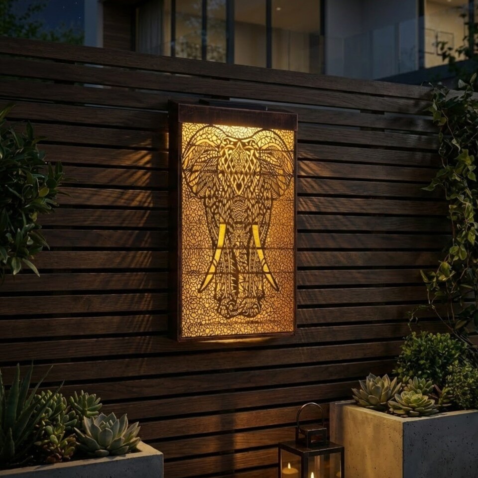 image 1 of Lunaria Elephant Solar Panel Wall Art