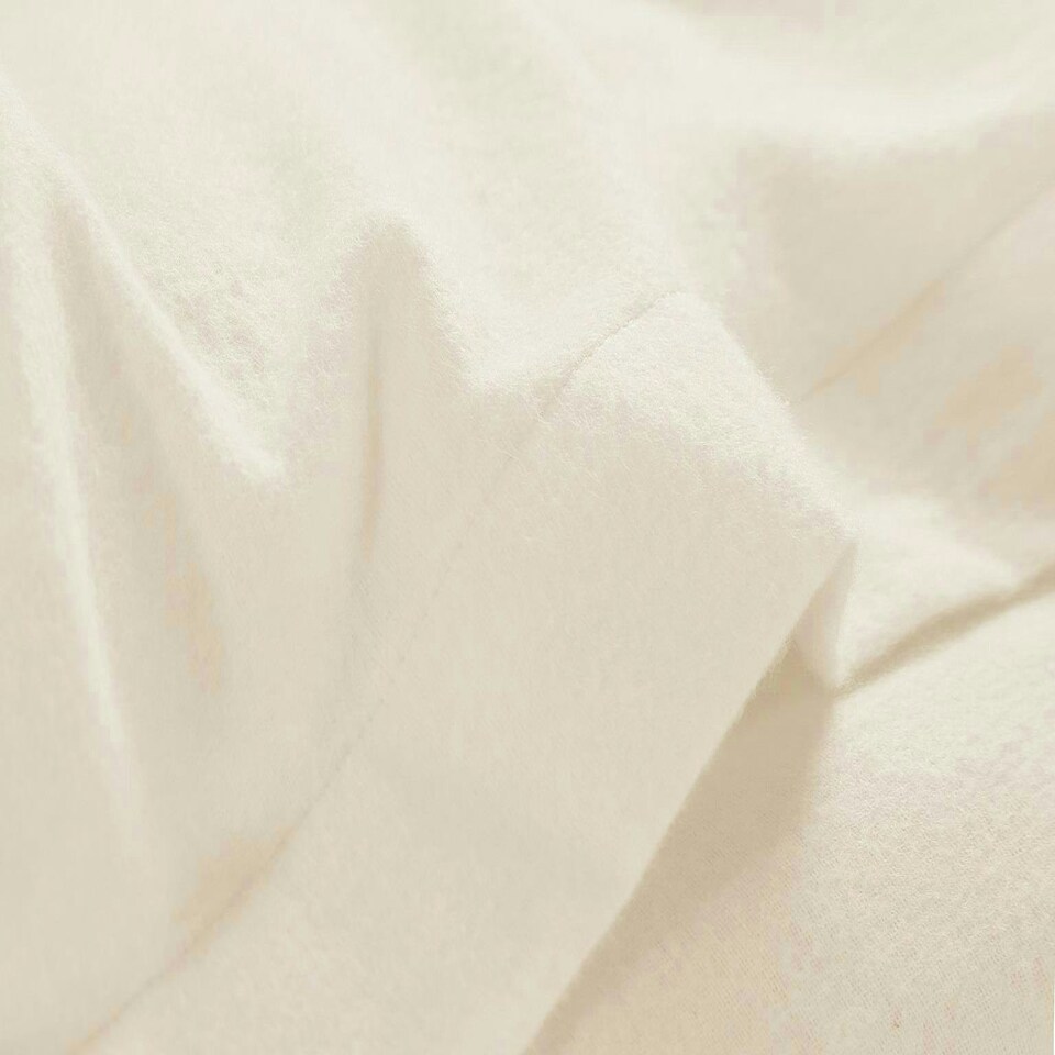 image 1 of Plain Dye Flannelette Cream Super King 16" Deep Fitted Sheet