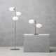 image 2 of Interiors by Premier Chrome Finish And White Glass Floor Lamp Silver